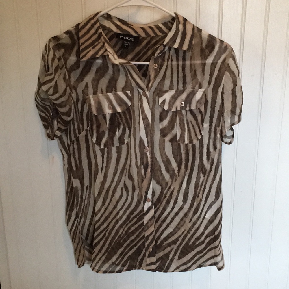Brown zebra print blouse